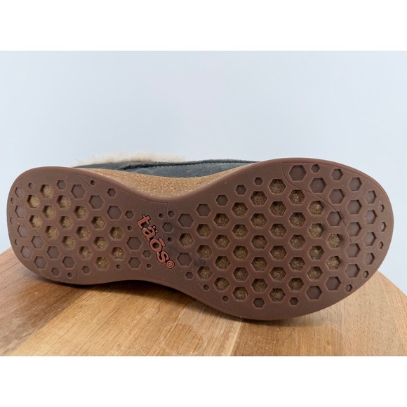 Taos Future Charcoal Gray Suede Faux Fur Lined Clog Mules Womens Size 9 - Picture 7 of 11